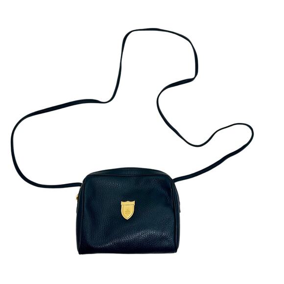 Vintage Mark Cross Italy Crossbody Shoulder Leather Bag Purse Navy Handbag - Picture 1 of 9